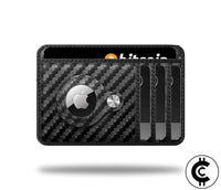 Black Airtag Leather Card Wallet - CryptoCulture