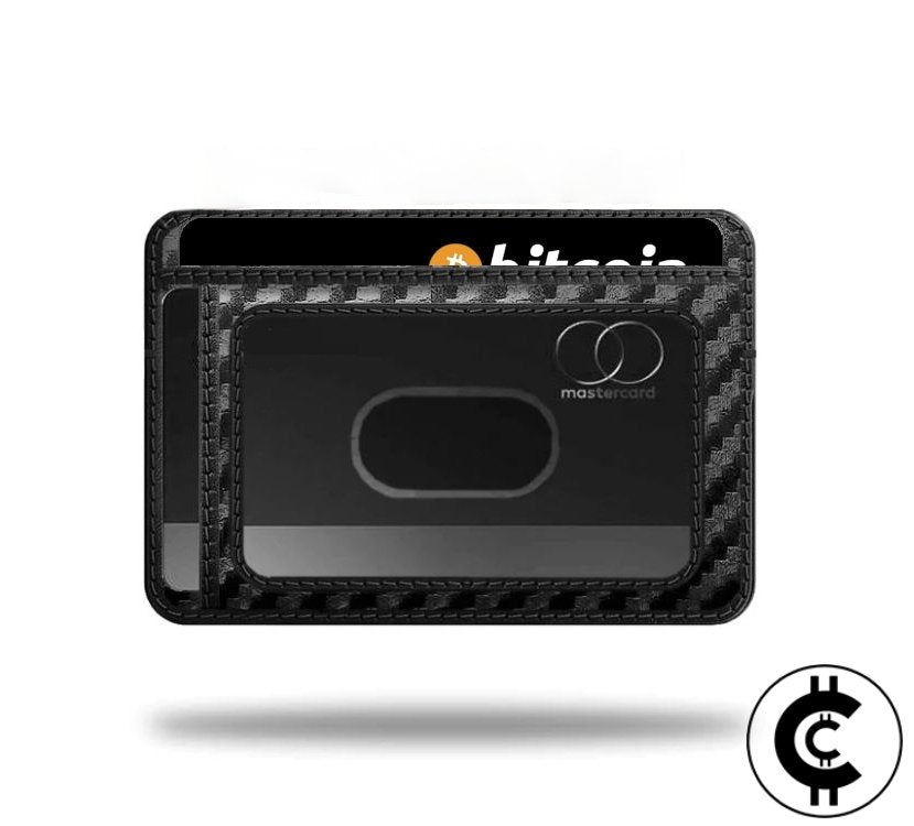 Black Airtag Leather Card Wallet - CryptoCulture